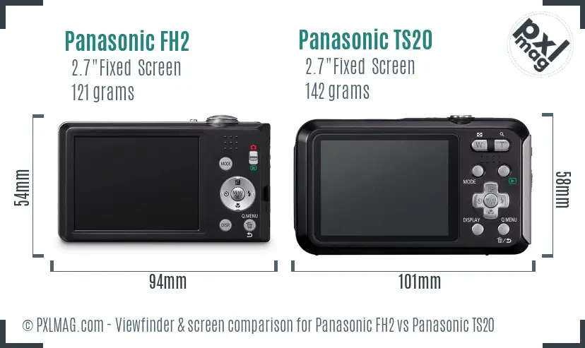 Panasonic FH2 vs Panasonic TS20 Screen and Viewfinder comparison