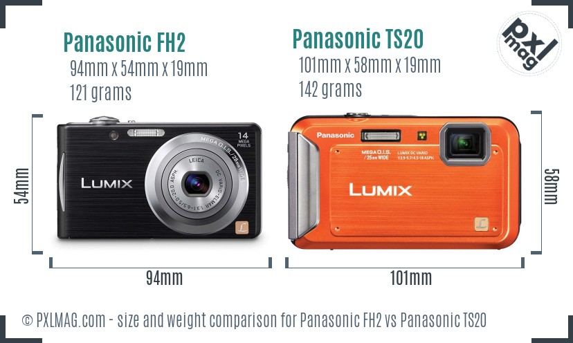 Panasonic FH2 vs Panasonic TS20 size comparison Panasonic FH2 vs Panasonic TS20 size comparison