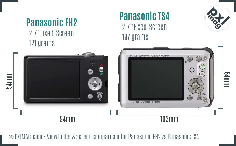 Panasonic FH2 vs Panasonic TS4 Screen and Viewfinder comparison