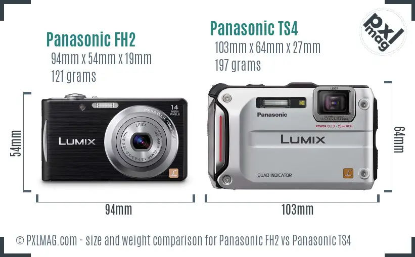 Panasonic FH2 vs Panasonic TS4 size comparison