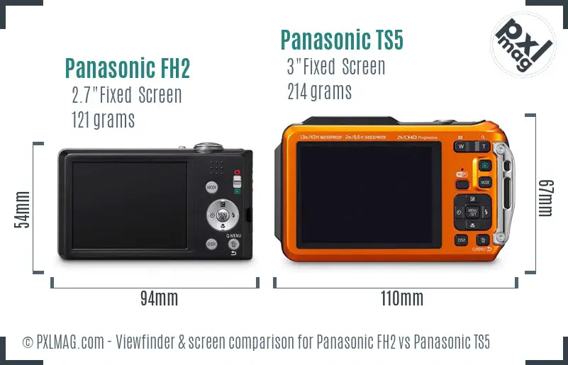 Panasonic FH2 vs Panasonic TS5 Screen and Viewfinder comparison