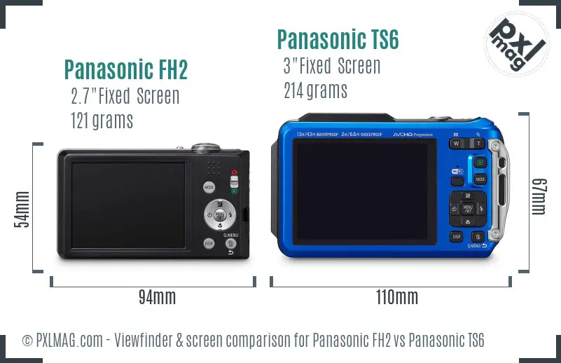 Panasonic FH2 vs Panasonic TS6 Screen and Viewfinder comparison
