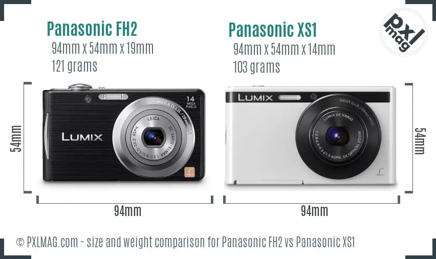 Panasonic FH2 vs Panasonic XS1 size comparison