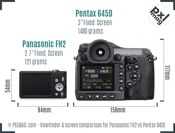 Panasonic FH2 vs Pentax 645D Screen and Viewfinder comparison