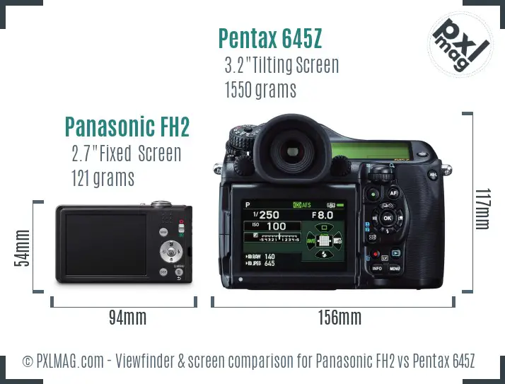 Panasonic FH2 vs Pentax 645Z Screen and Viewfinder comparison