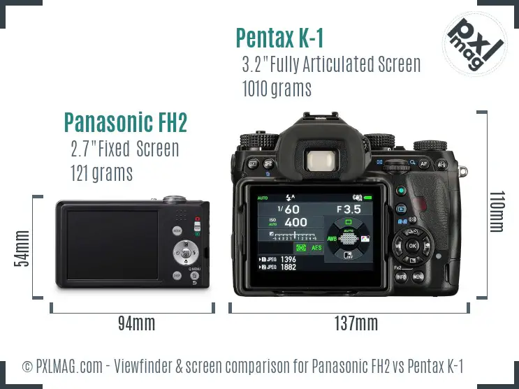 Panasonic FH2 vs Pentax K-1 Screen and Viewfinder comparison