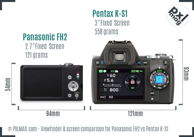 Panasonic FH2 vs Pentax K-S1 Screen and Viewfinder comparison
