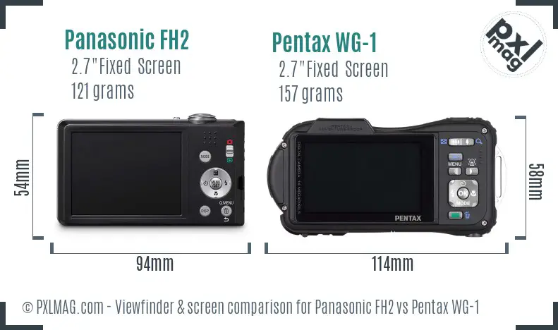 Panasonic FH2 vs Pentax WG-1 Screen and Viewfinder comparison