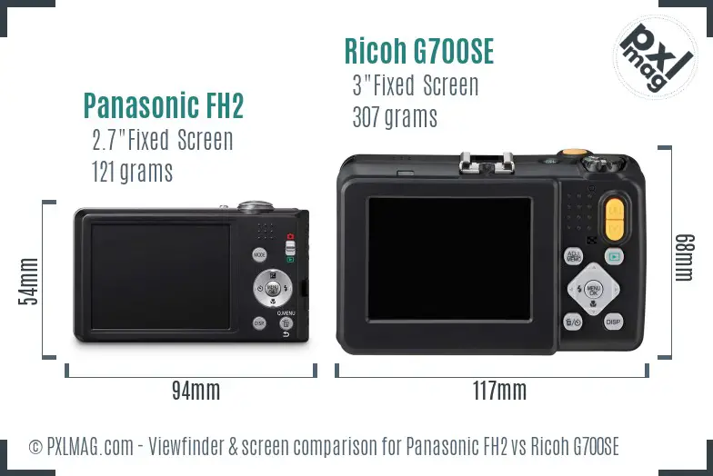 Panasonic FH2 vs Ricoh G700SE Screen and Viewfinder comparison