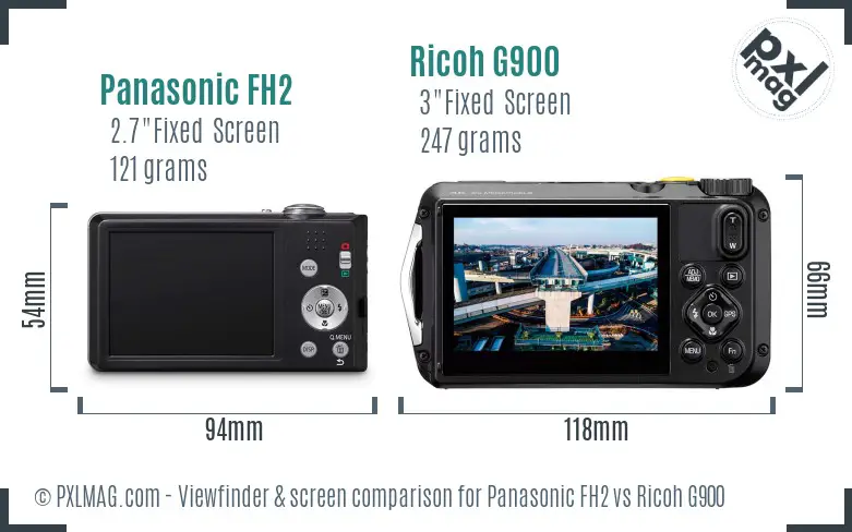 Panasonic FH2 vs Ricoh G900 Screen and Viewfinder comparison Panasonic FH2 vs Ricoh G900 Screen and Viewfinder comparison