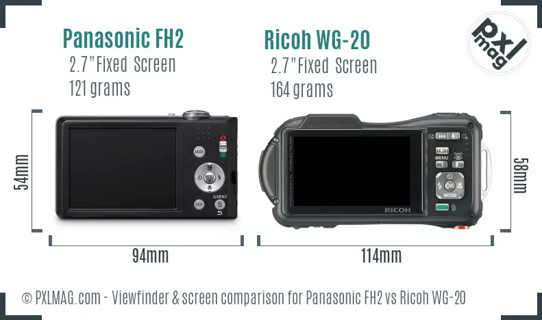 Panasonic FH2 vs Ricoh WG-20 Screen and Viewfinder comparison Panasonic FH2 vs Ricoh WG-20 Screen and Viewfinder comparison