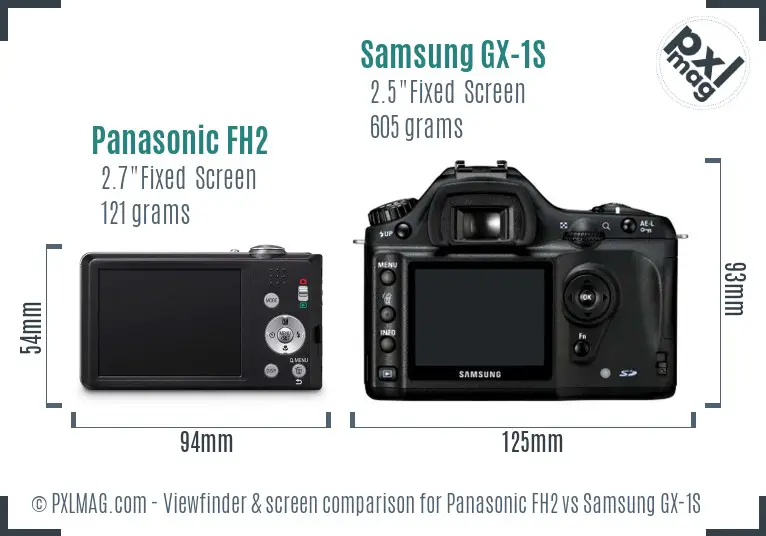 Panasonic FH2 vs Samsung GX-1S Screen and Viewfinder comparison