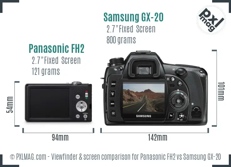 Panasonic FH2 vs Samsung GX-20 Screen and Viewfinder comparison