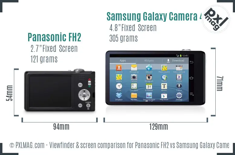 Panasonic FH2 vs Samsung Galaxy Camera 4G Screen and Viewfinder comparison Panasonic FH2 vs Samsung Galaxy Camera 4G Screen and Viewfinder comparison