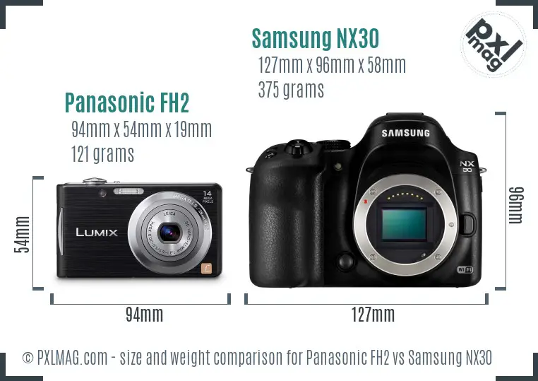 Panasonic FH2 vs Samsung NX30 size comparison Panasonic FH2 vs Samsung NX30 size comparison