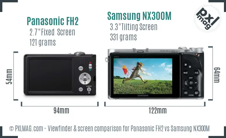 Panasonic FH2 vs Samsung NX300M Screen and Viewfinder comparison