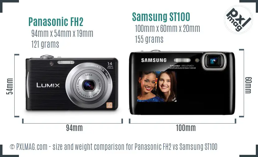 Panasonic FH2 vs Samsung ST100 size comparison Panasonic FH2 vs Samsung ST100 size comparison