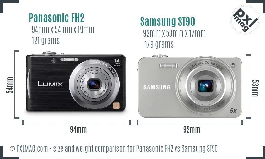 Panasonic FH2 vs Samsung ST90 size comparison Panasonic FH2 vs Samsung ST90 size comparison