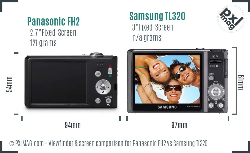 Panasonic FH2 vs Samsung TL320 Screen and Viewfinder comparison