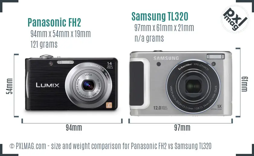 Panasonic FH2 vs Samsung TL320 size comparison