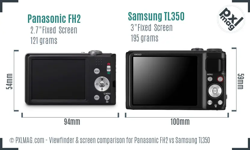 Panasonic FH2 vs Samsung TL350 Screen and Viewfinder comparison