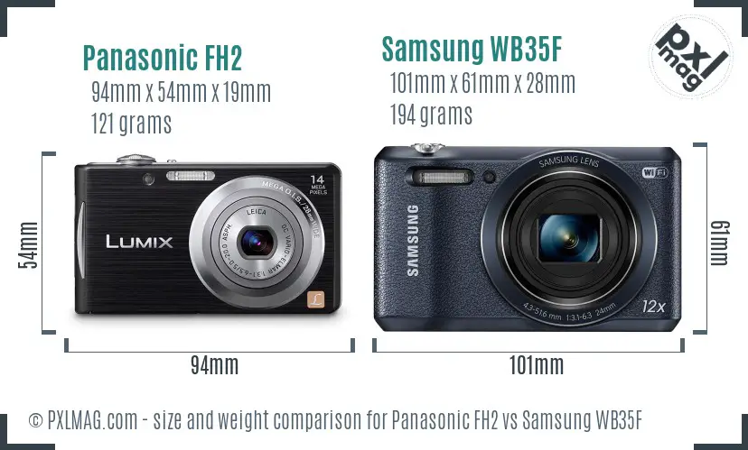 Panasonic FH2 vs Samsung WB35F size comparison Panasonic FH2 vs Samsung WB35F size comparison