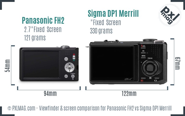 Panasonic FH2 vs Sigma DP1 Merrill Screen and Viewfinder comparison