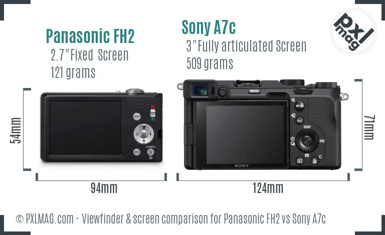 Panasonic FH2 vs Sony A7c Screen and Viewfinder comparison