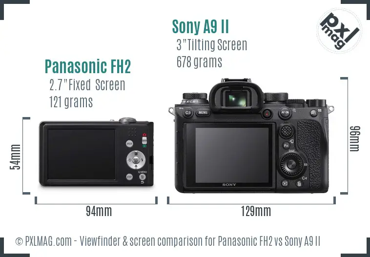 Panasonic FH2 vs Sony A9 II Screen and Viewfinder comparison