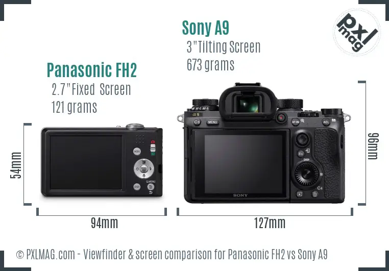 Panasonic FH2 vs Sony A9 Screen and Viewfinder comparison
