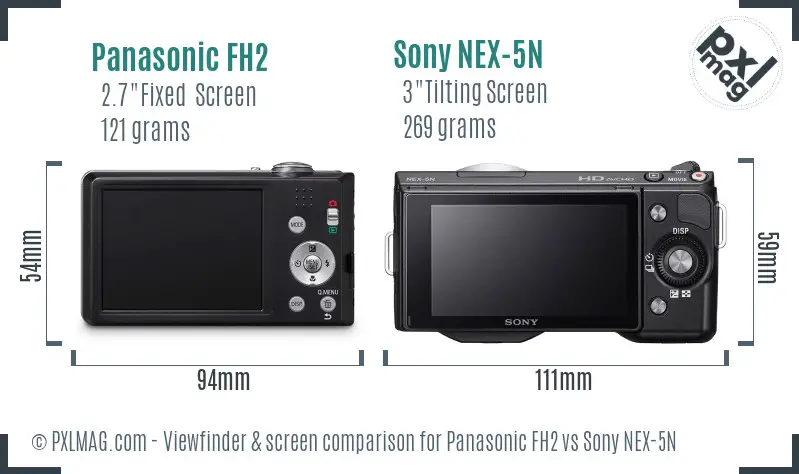 Panasonic FH2 vs Sony NEX-5N Screen and Viewfinder comparison