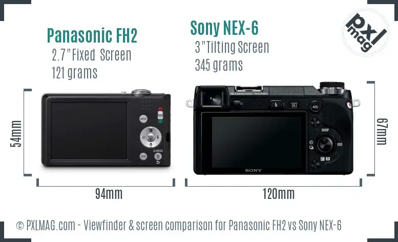 Panasonic FH2 vs Sony NEX-6 Screen and Viewfinder comparison