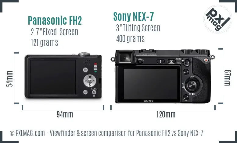Panasonic FH2 vs Sony NEX-7 Screen and Viewfinder comparison
