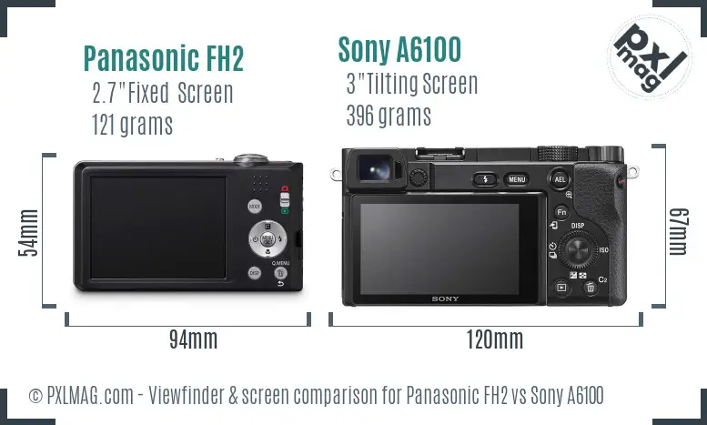 Panasonic FH2 vs Sony A6100 Screen and Viewfinder comparison Panasonic FH2 vs Sony A6100 Screen and Viewfinder comparison