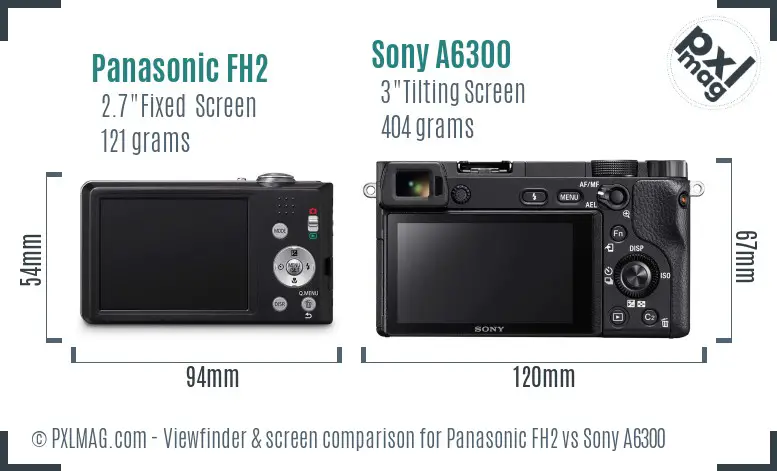 Panasonic FH2 vs Sony A6300 Screen and Viewfinder comparison