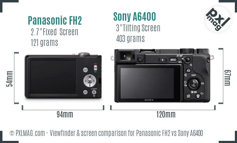 Panasonic FH2 vs Sony A6400 Screen and Viewfinder comparison