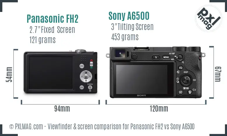 Panasonic FH2 vs Sony A6500 Screen and Viewfinder comparison