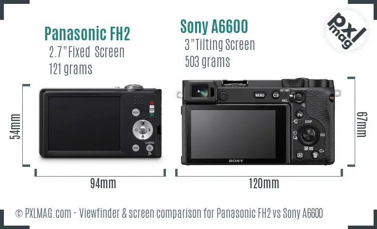 Panasonic FH2 vs Sony A6600 Screen and Viewfinder comparison