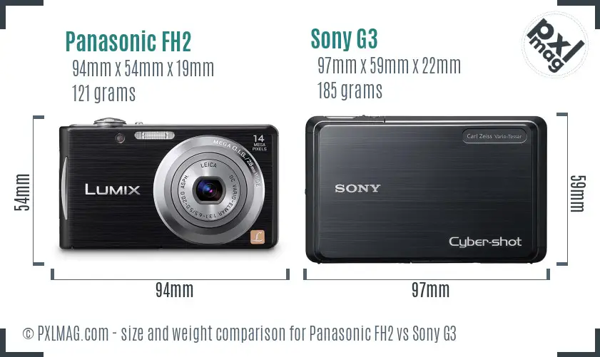 Panasonic FH2 vs Sony G3 size comparison