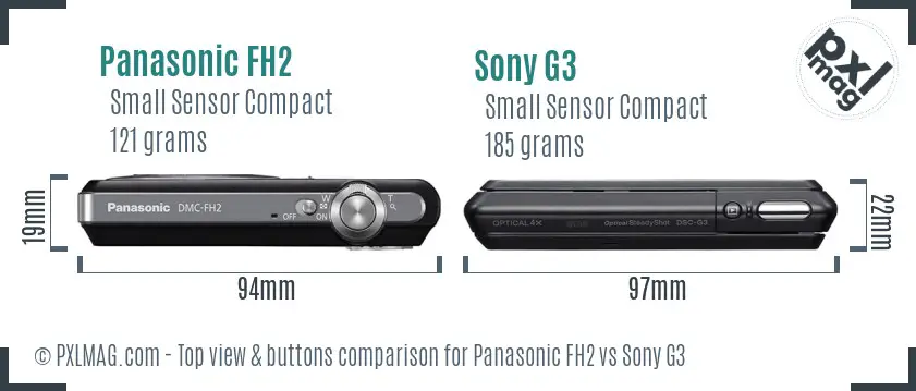 Panasonic FH2 vs Sony G3 top view buttons comparison