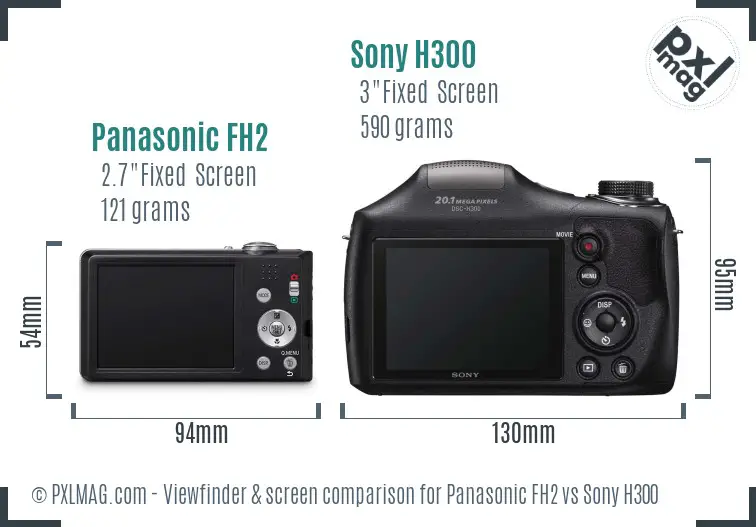 Panasonic FH2 vs Sony H300 Screen and Viewfinder comparison