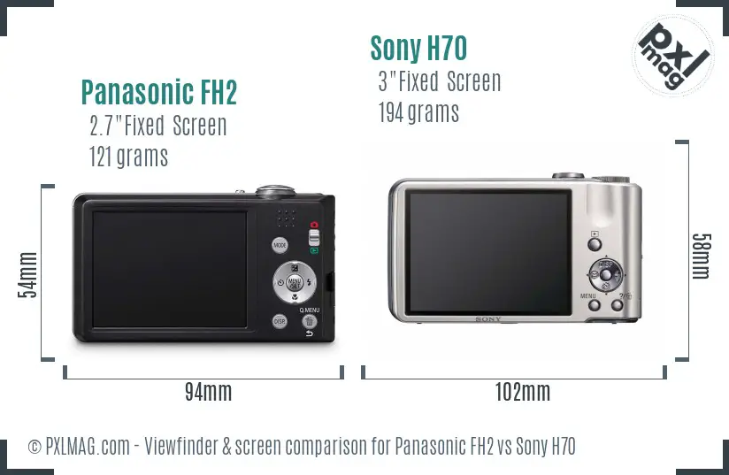 Panasonic FH2 vs Sony H70 Screen and Viewfinder comparison
