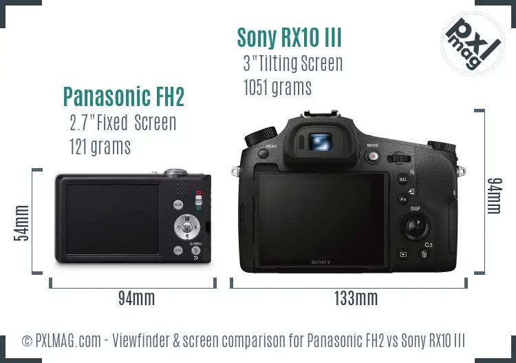 Panasonic FH2 vs Sony RX10 III Screen and Viewfinder comparison