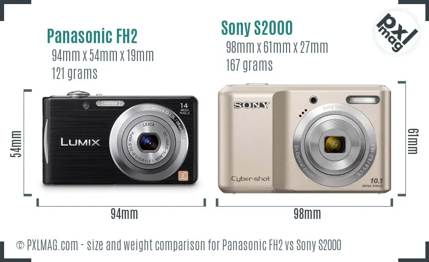 Panasonic FH2 vs Sony S2000 size comparison