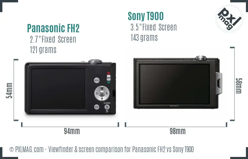 Panasonic FH2 vs Sony T900 Screen and Viewfinder comparison