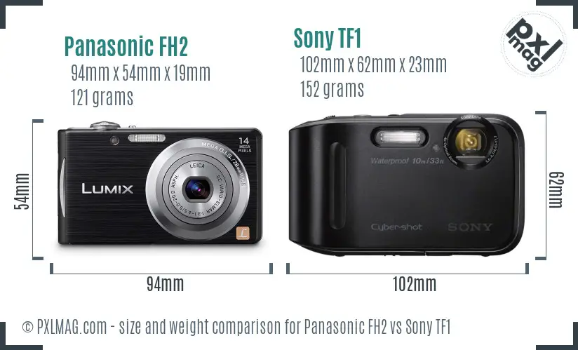 Panasonic FH2 vs Sony TF1 size comparison