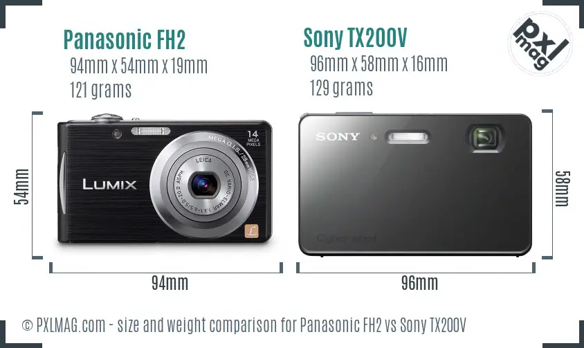 Panasonic FH2 vs Sony TX200V size comparison