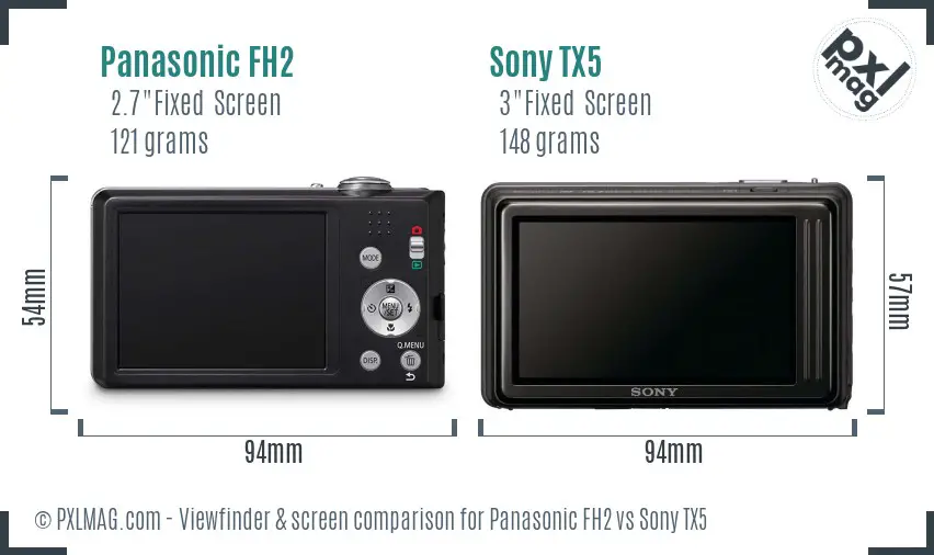 Panasonic FH2 vs Sony TX5 Screen and Viewfinder comparison