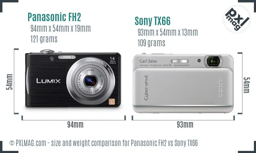 Panasonic FH2 vs Sony TX66 size comparison