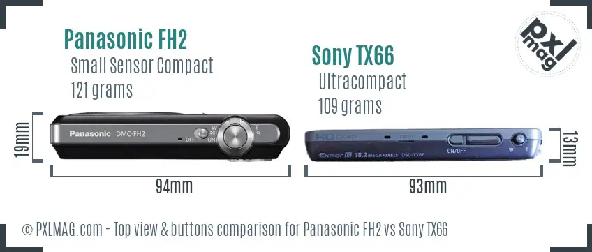 Panasonic FH2 vs Sony TX66 top view buttons comparison